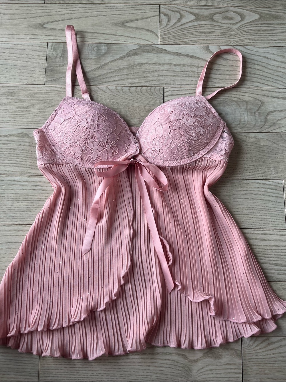 Marilyn Monroe Pink Lace & Pleated Chiffon Chemise